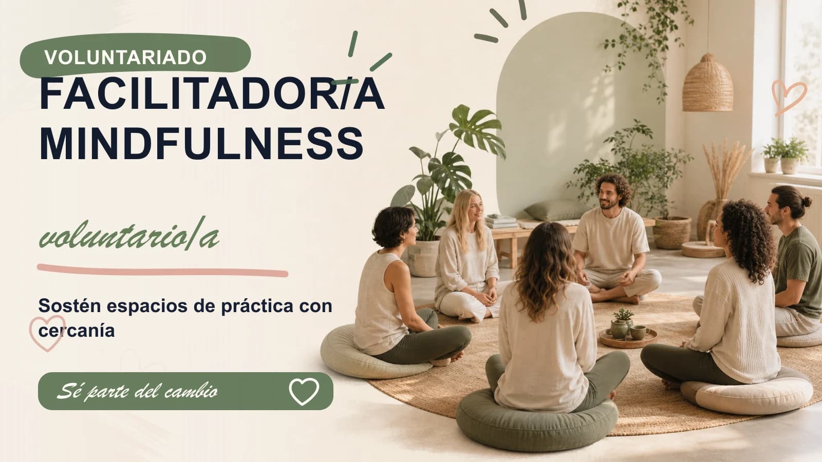 Voluntariado como facilitador o facilitadora de mindfulness y bienestar