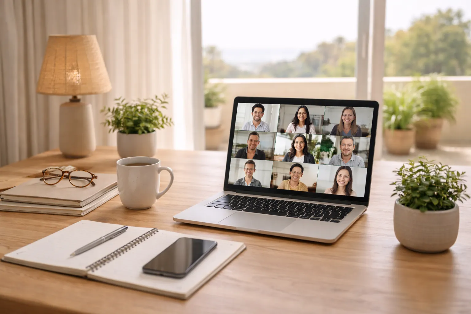 Persona realizando formación de mindfulness online desde casa